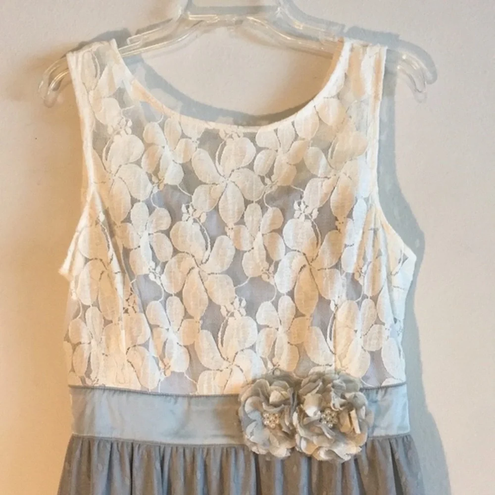 Nwt Tiered Tulle Lace Dress A-line Eyelet Anthropologie Midi Sleeveless Dress - Picture 5 of 10